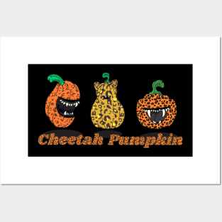 Leopard Pumpkin Face Posters and Art